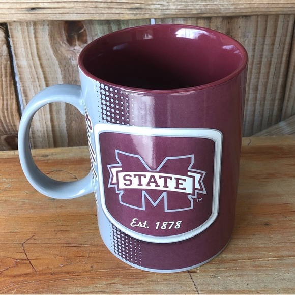 The Memory Company MS State Jumbo 32oz Ceramic Coffee Mug Maroon Gray & White - Picture 1 of 7